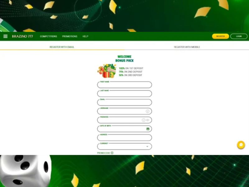 Aceder ao portal oficial do Brazino777